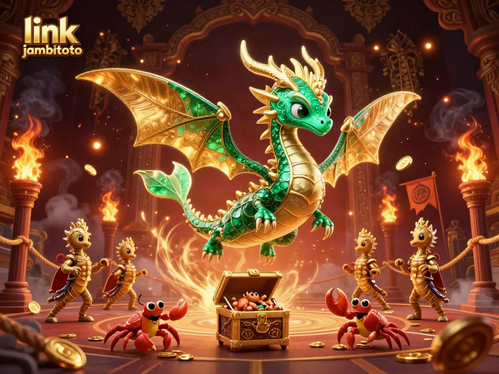 Engage in thrilling gameplay with link jambitoto featuring a majestic sea dragon amid shimmering casino elements.
