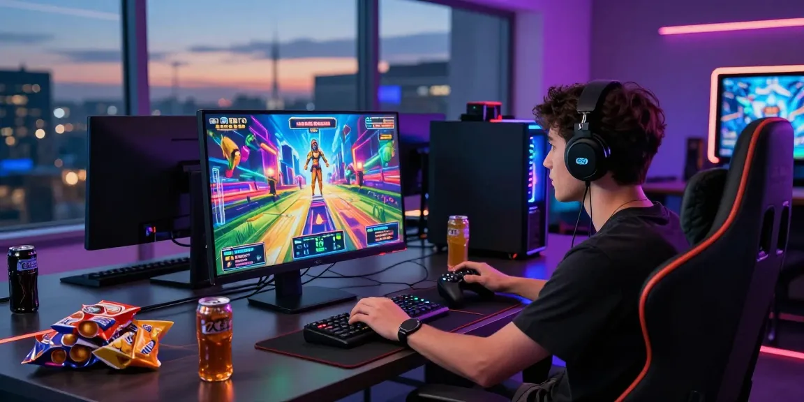 Expérience de jeu en ligne avec lavowin link et accessoires de gaming modernes.